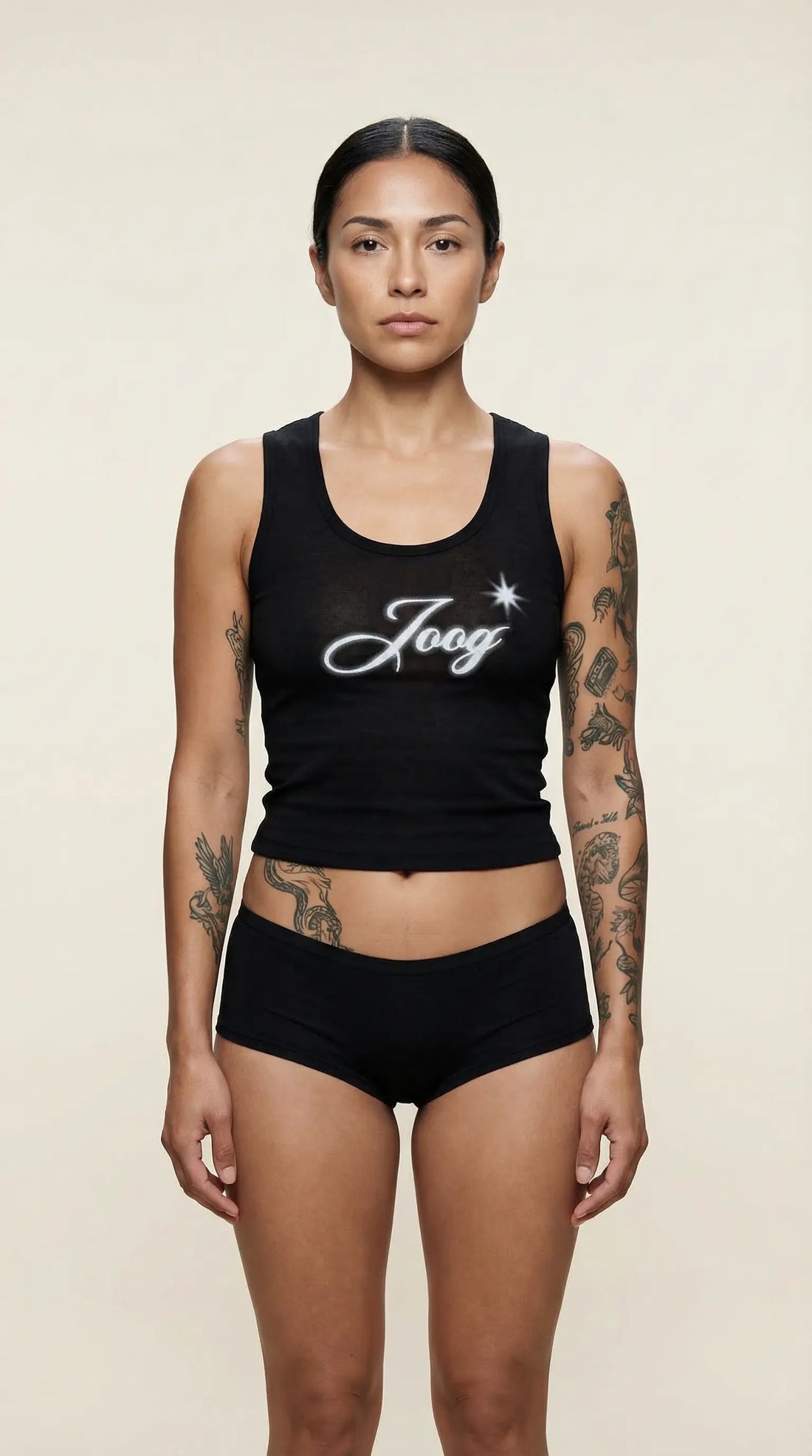 Womens made in the USA Black retro vintage style airbrush racerback streetwear tank sheer breathable cotton 