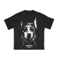 luxury black streetwear dog tee boxy premium fit . great dane snoop dogg dmx retro hiphop fashion style .