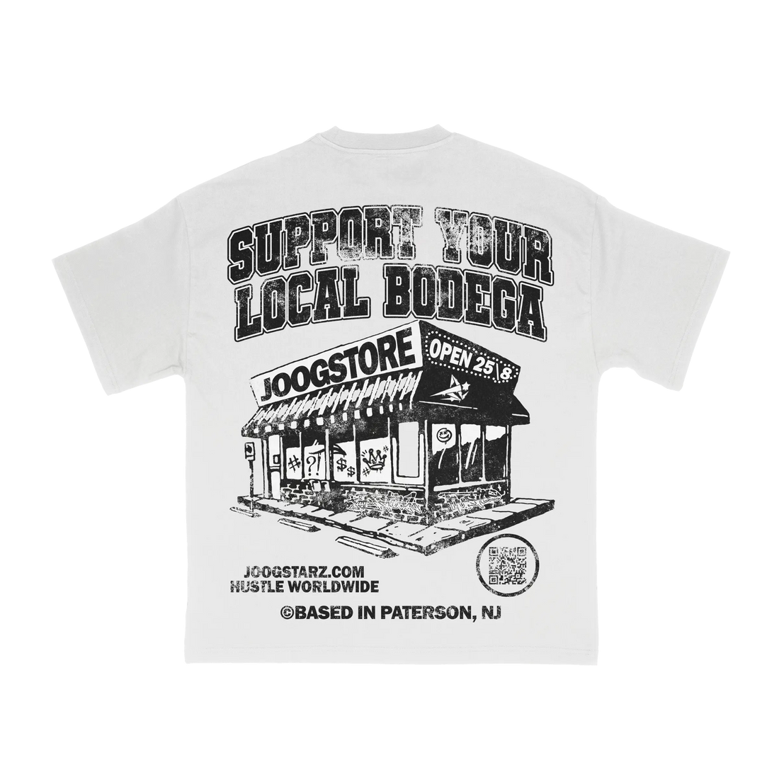 new york bodega white tee bronx queen manhattan brooklyn inspired streetwear graphic street art hispanic nyc retro vintage style culture 